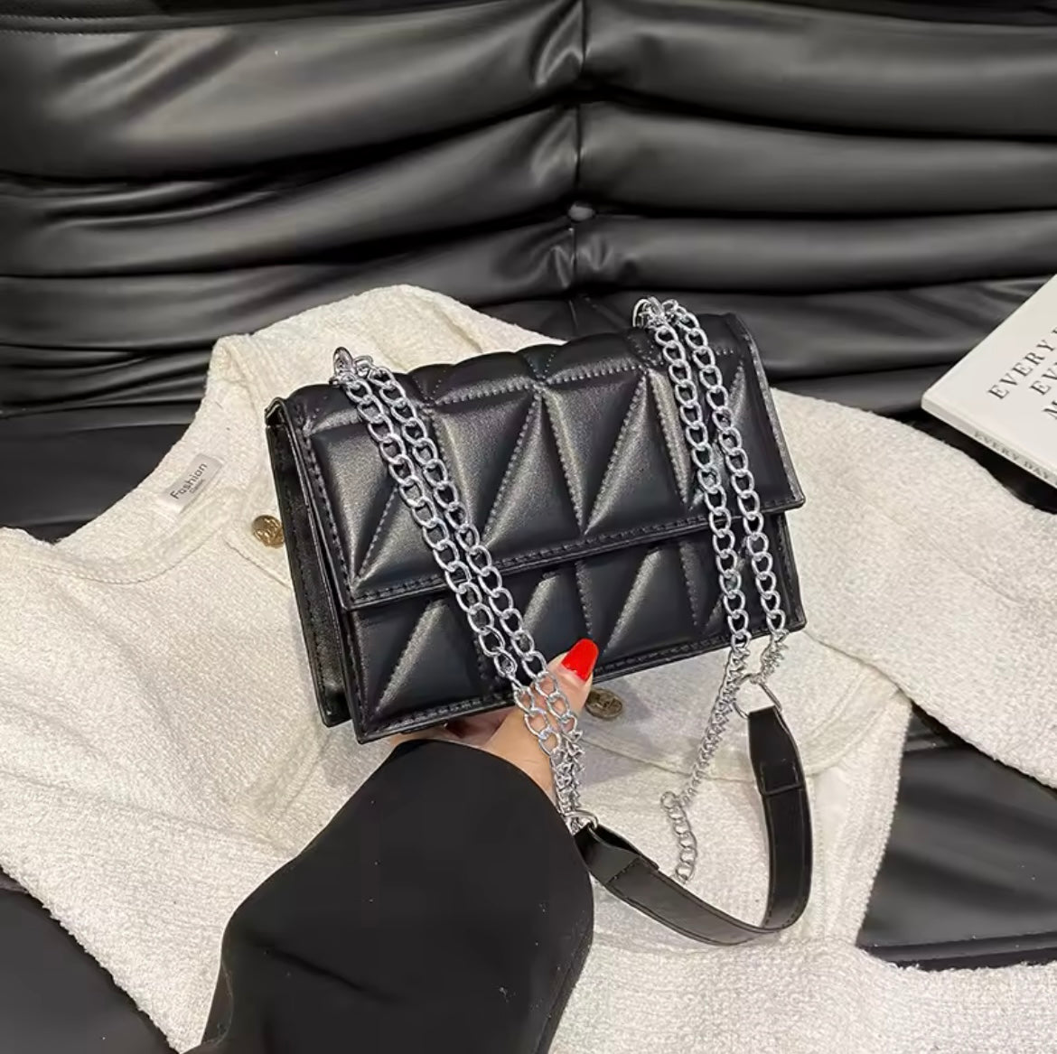Sac à bandoulière en cuir PU pour femmes