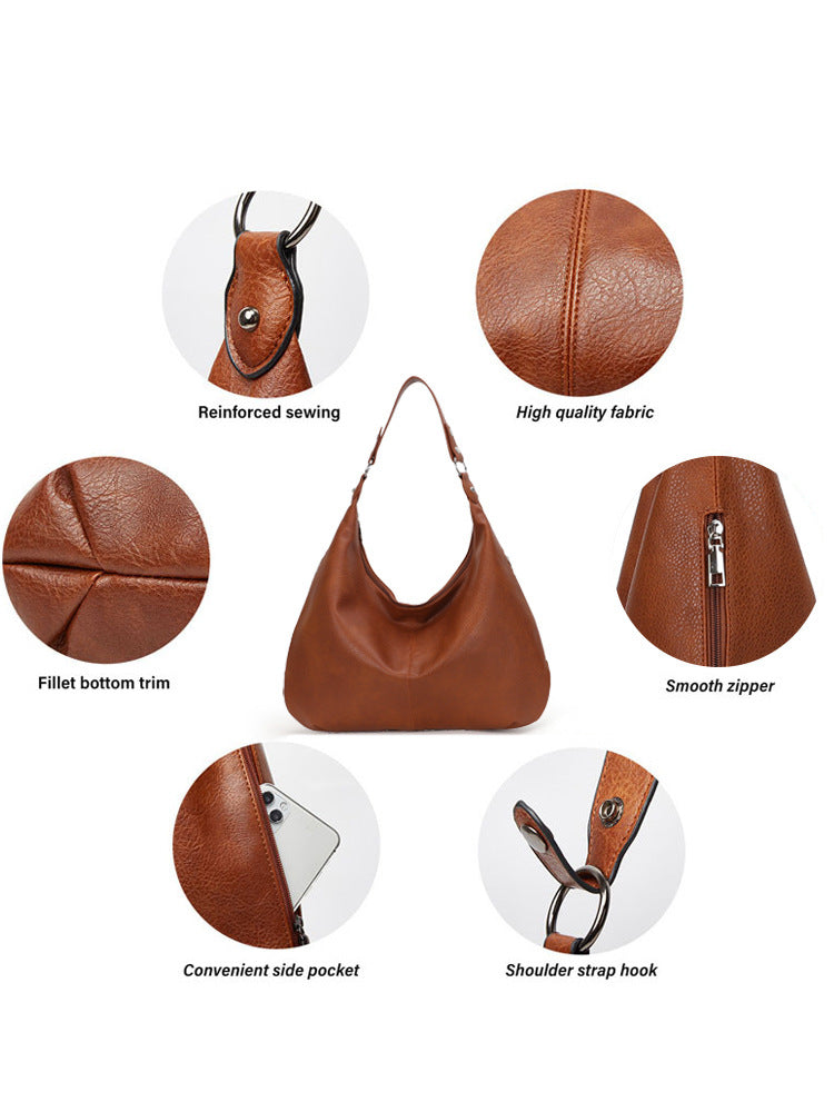 Sac fourre-tout imperméable en cuir huilé, style rétro