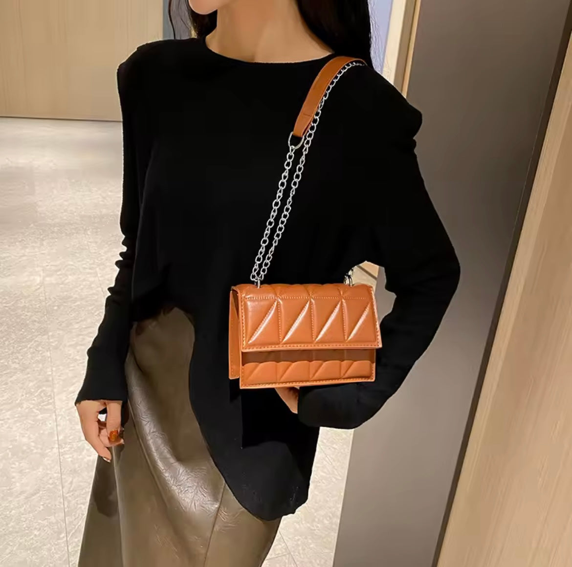 Sac à bandoulière en cuir PU pour femmes